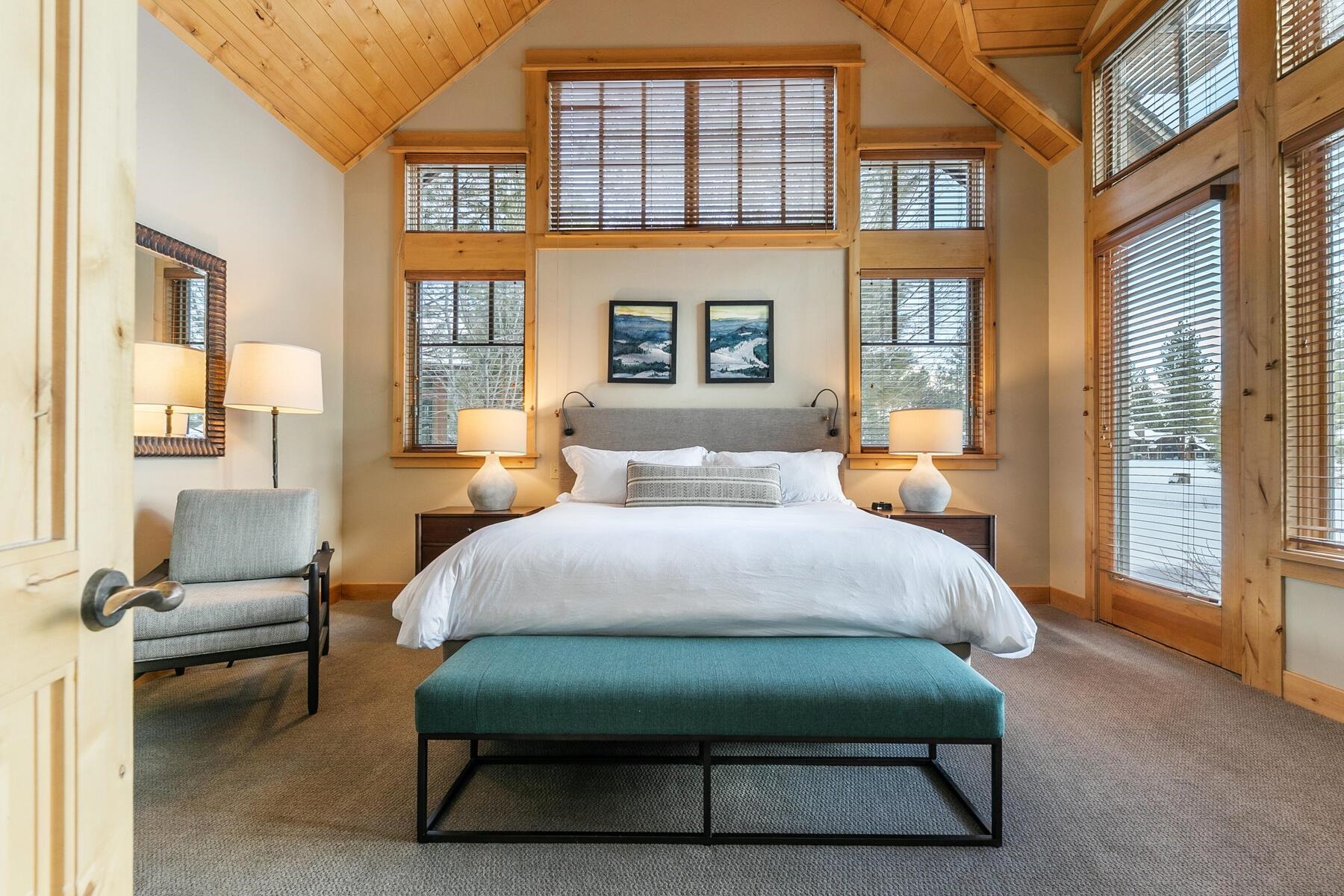 12428 Trappers Trail, Unit F3107 Truckee, CA 96161 - Photo 17 of 28 a bedroom with a bed and wooden floor