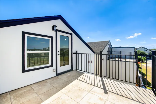 a balcony with city view