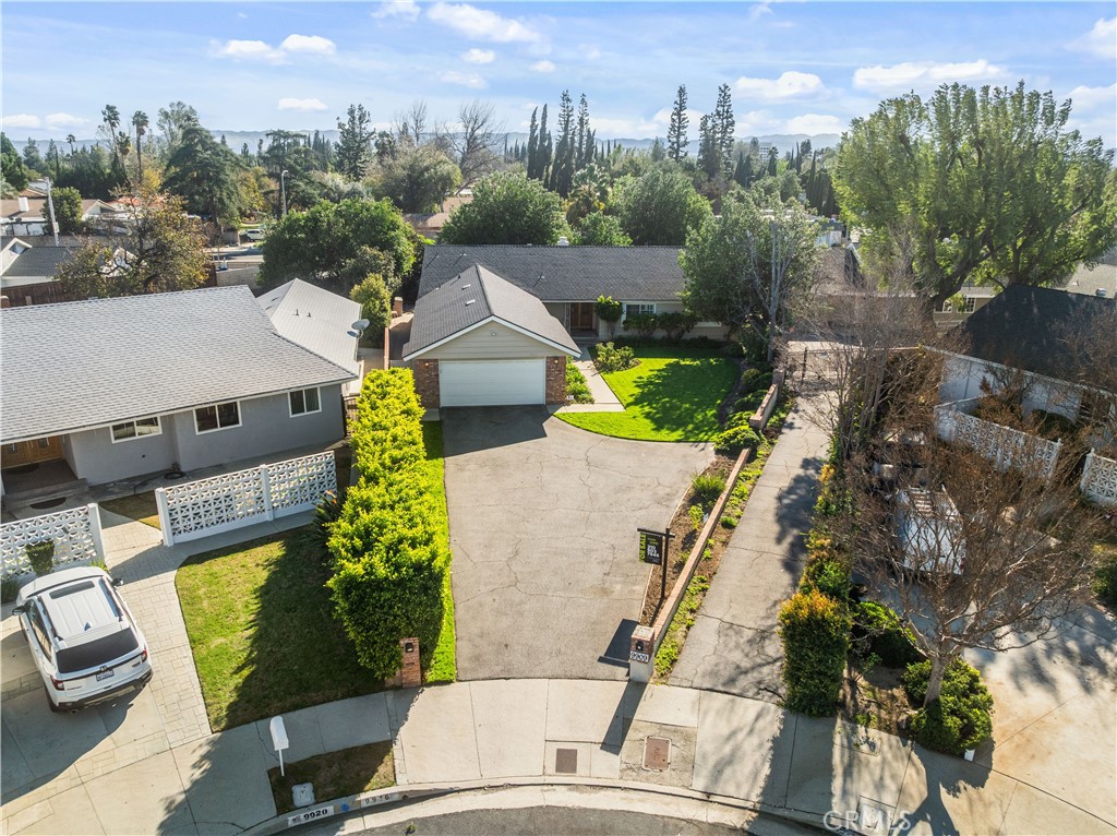 9916 Bothwell Road Northridge, CA 91324 - Photo 39 of 41 an aerial view of a house with a yard and garden