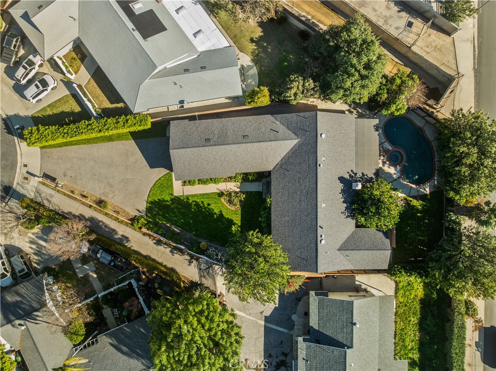 9916 Bothwell Road Northridge, CA 91324 - Photo 40 of 41 an aerial view of a house with a yard and potted plants
