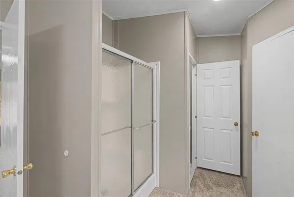 a bathroom with a shower