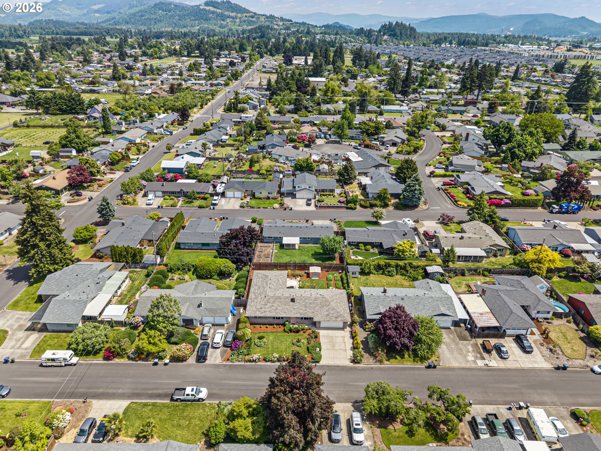 2465 17th Street Springfield, OR 97477 - Photo 43 of 47 an aerial view of a city with lots of residential buildings