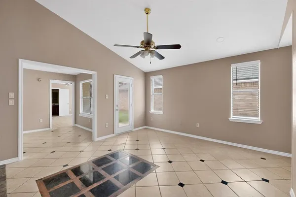 a view of an entryway of the room