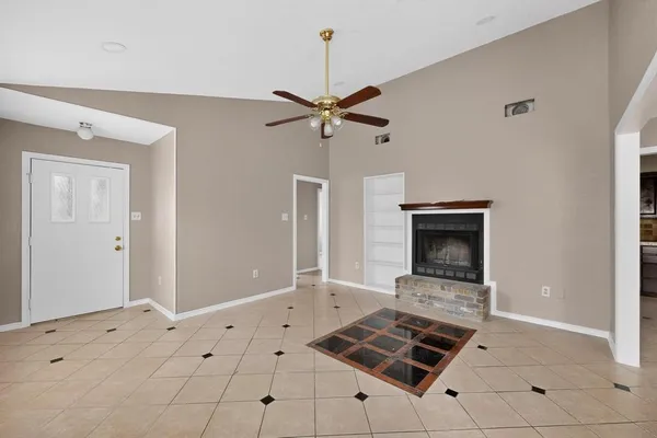 a living room with furniture