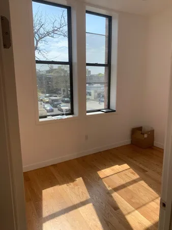 an empty room with a window