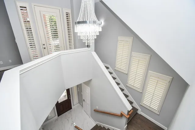 a view of an entryway with staircase