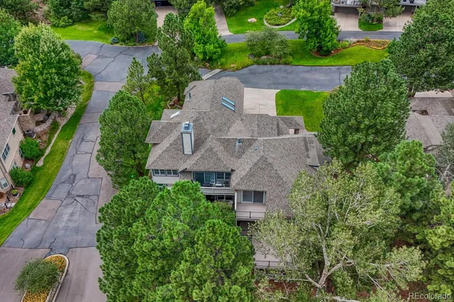 an aerial view of a house