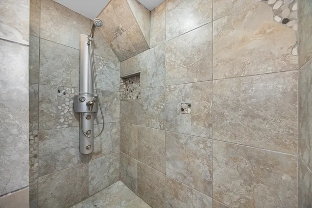a bathroom with a shower