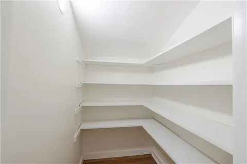a storage room with empty racks