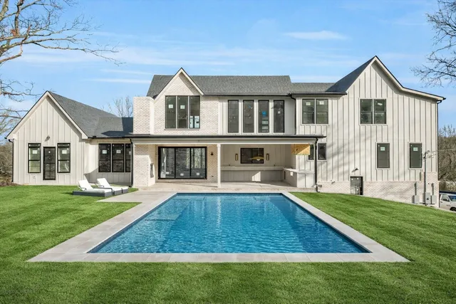 a view of a living room and a garage