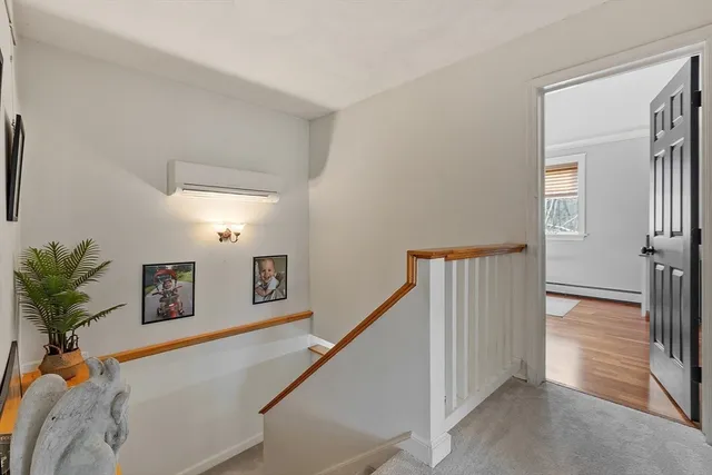 a view of a hallway with workspace