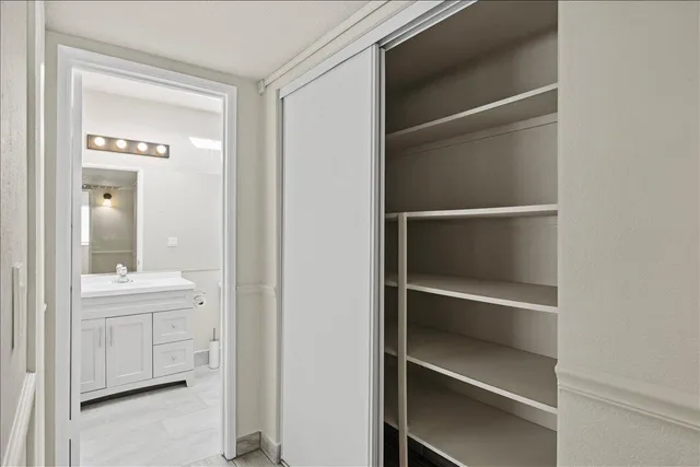 a view of a bathroom with a sink