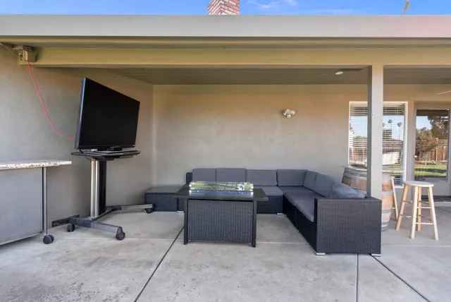 a view of playground with a slide and swing