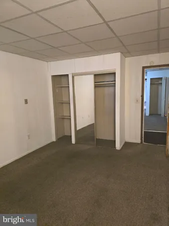 an empty room with closet