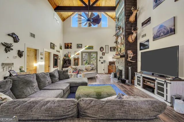 a kitchen with lots of counter top space
