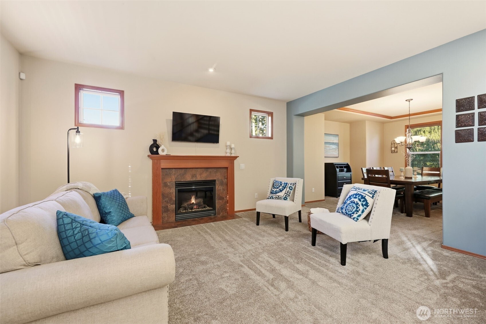 13621 3rd Street Southeast Snohomish, WA 98290 - Photo 5 of 38 a living room with furniture and a fireplace