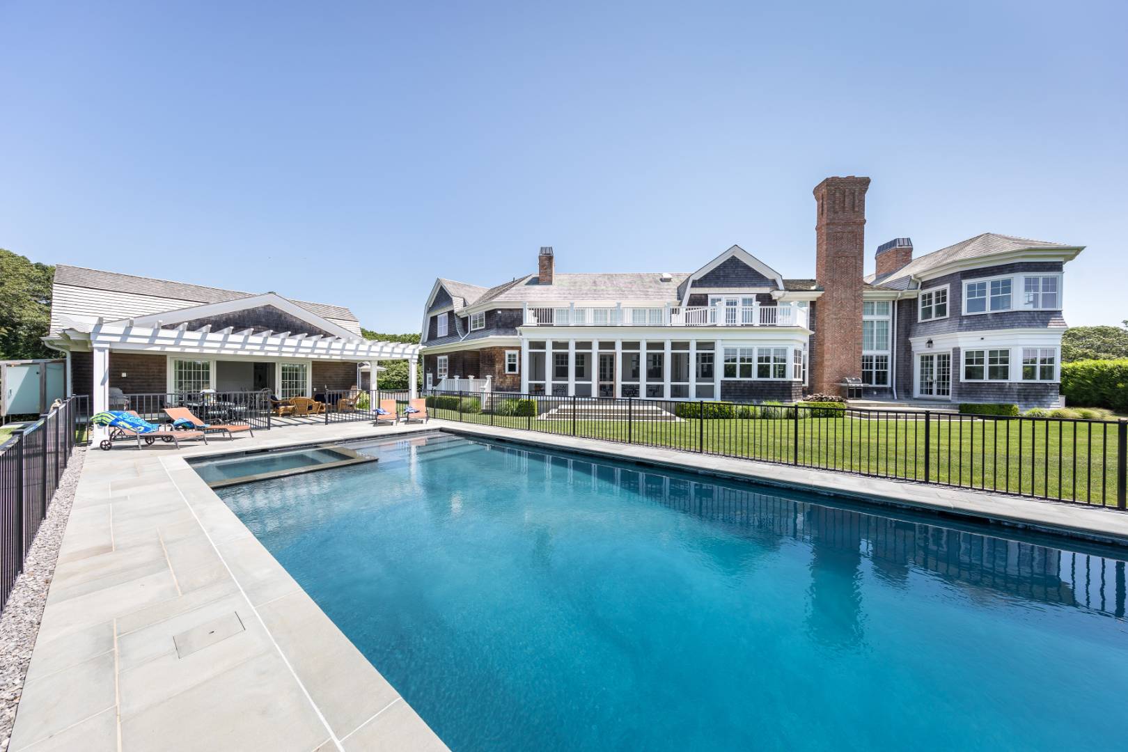170 Scuttle Hole Road Water Mill, NY 11976 - Photo 33 of 35 a view of a house with swimming pool and porch