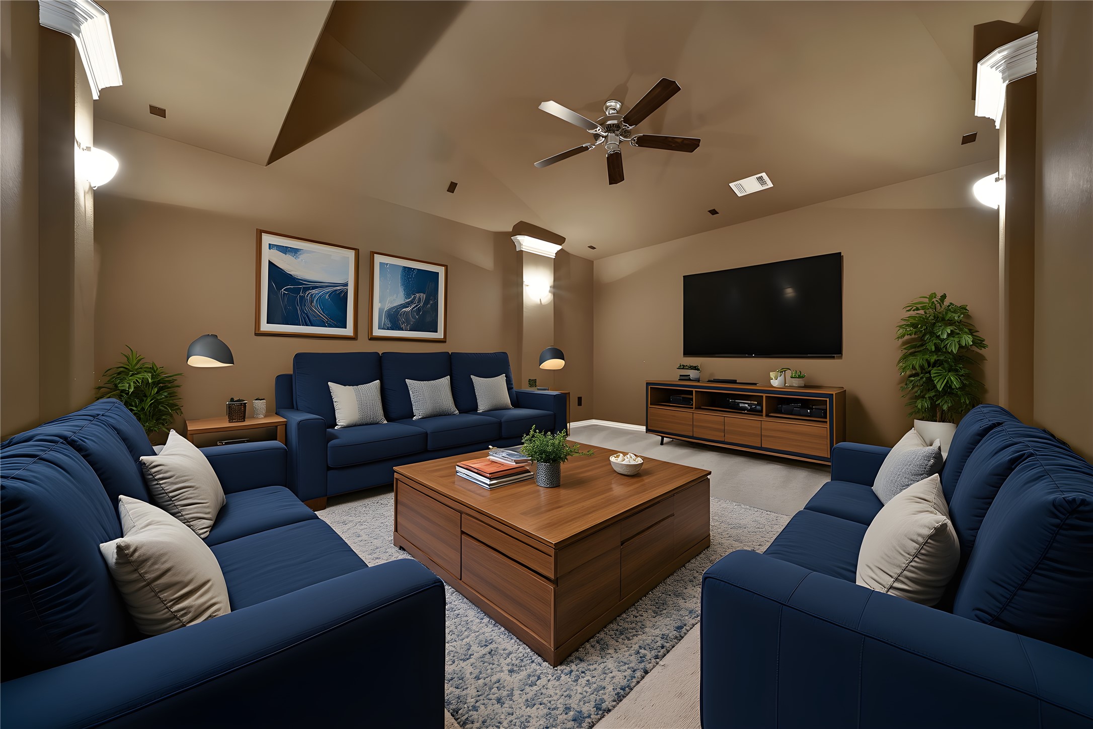 3910 Lupin Bush Lane Manvel, TX 77578 - Photo 20 of 39 a living room with furniture and a flat screen tv