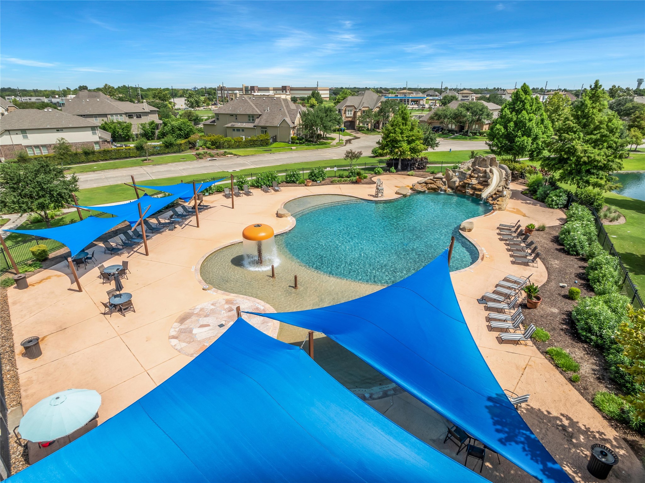 3910 Lupin Bush Lane Manvel, TX 77578 - Photo 27 of 39 an aerial view of a house with a swimming pool