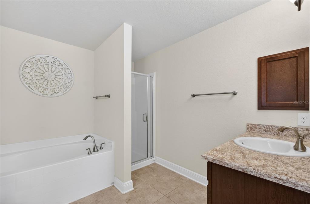 2429 Twin Lake View Road Winter Haven, FL 33881 - Photo 17 of 37 a bathroom with a granite countertop sink and a bathtub