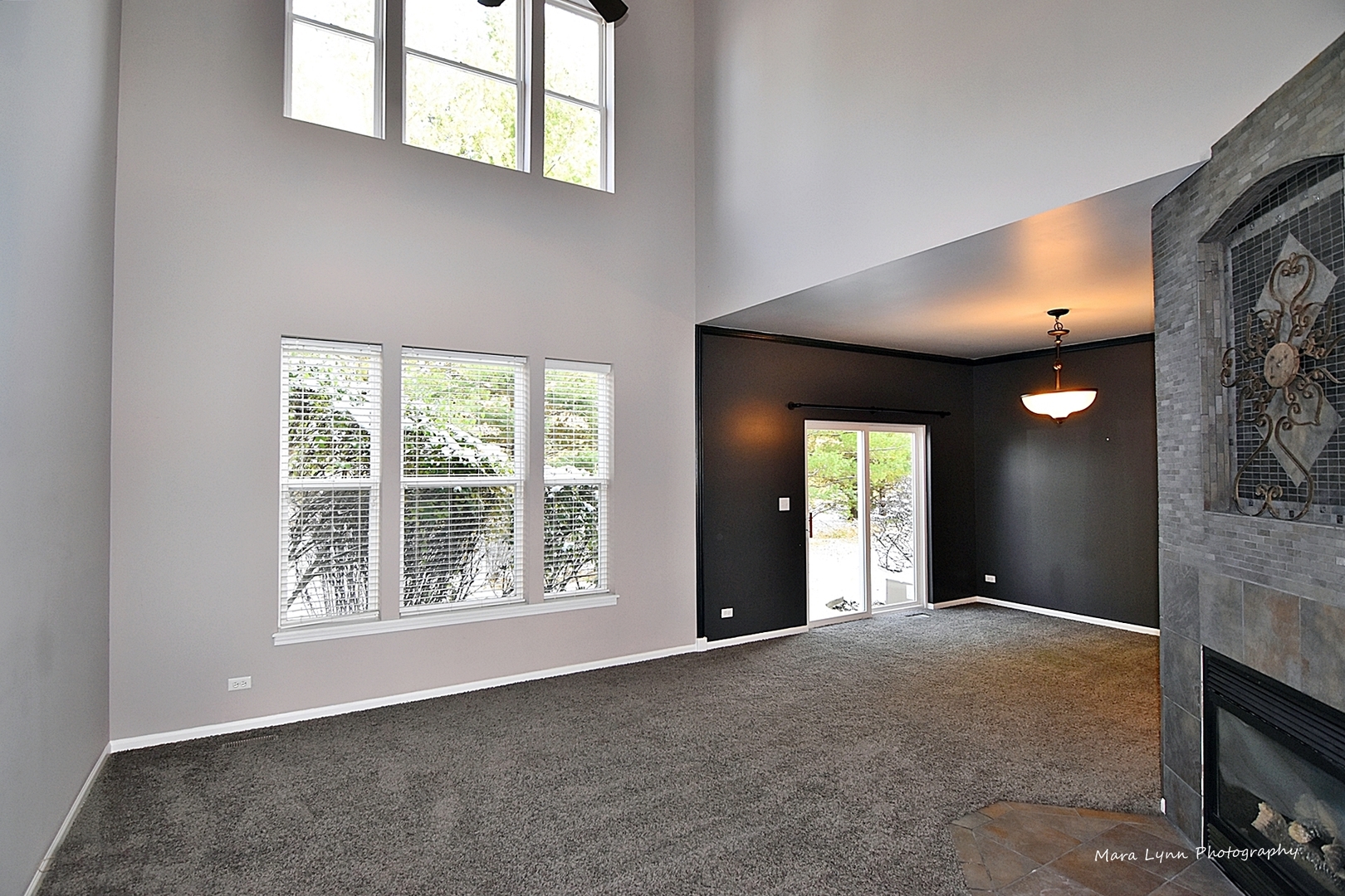 385 Ridge Road North Aurora, IL 60542 - Photo 8 of 30 an empty room with windows and fireplace