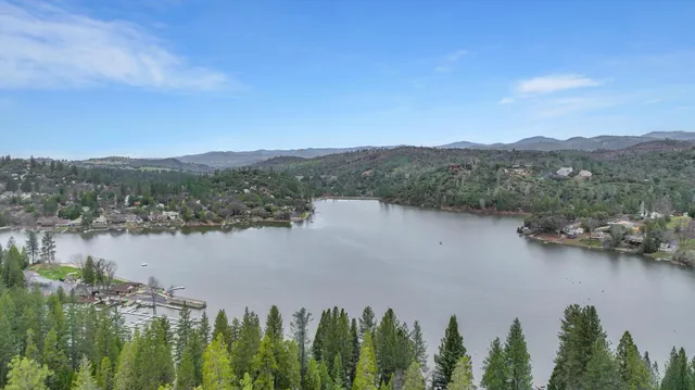 a view of lake with mountain
