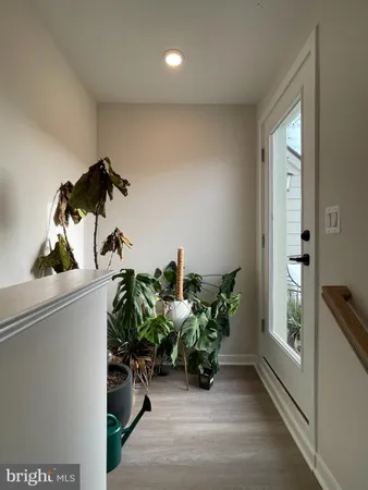 a view of a balcony with chair