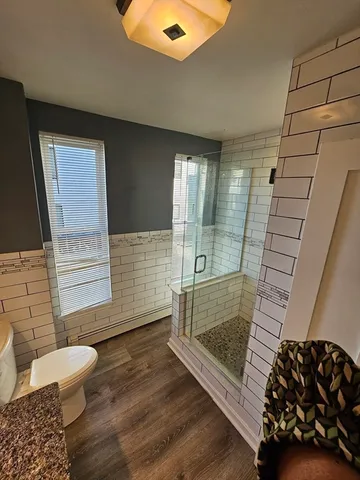 a bathroom with a shower