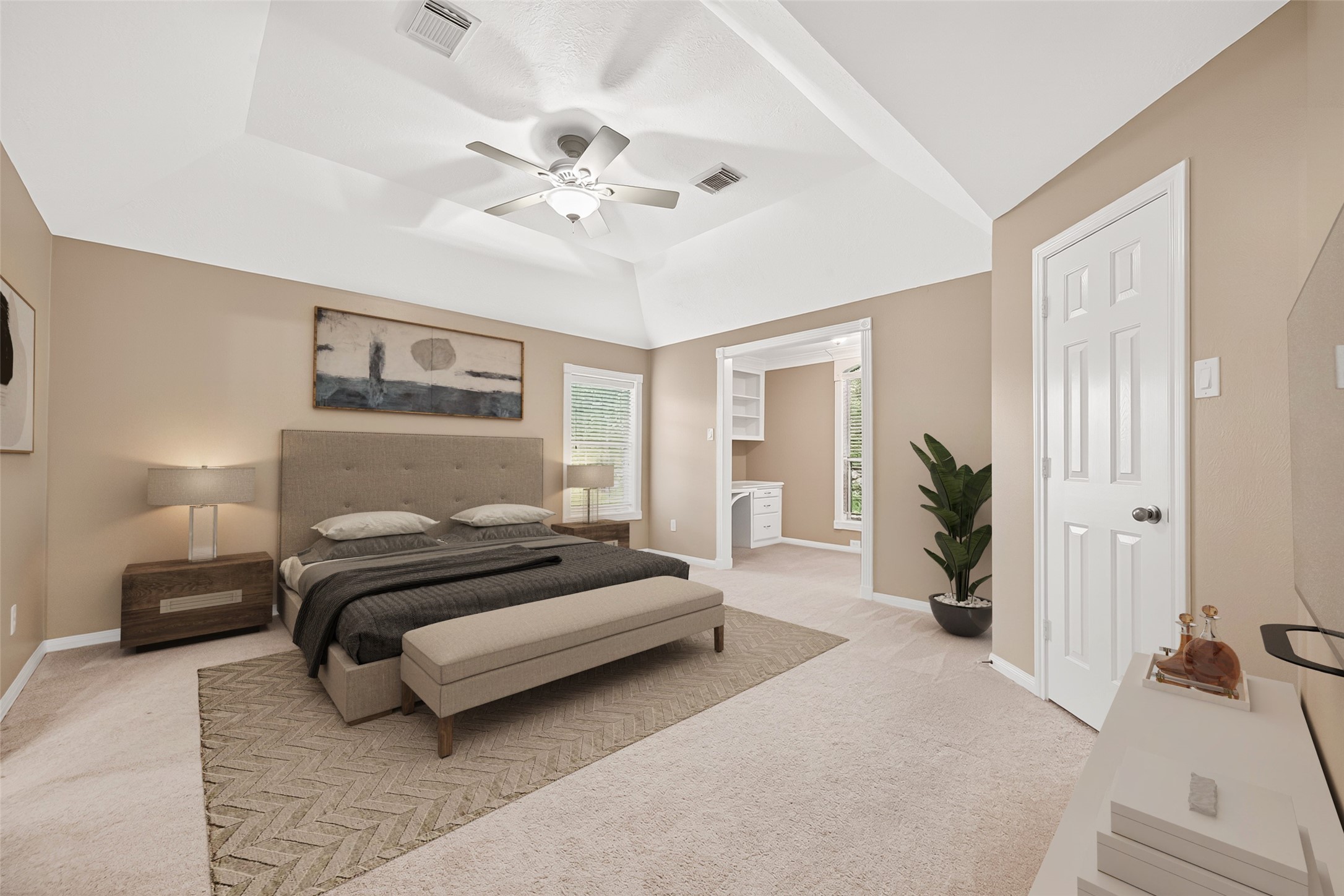 4203 Deforest Ridge Circle Katy, TX 77494 - Photo 29 of 50 The first of 4 secondary bedrooms upstairs - this is a fantastic bedroom with a huge walk-in closet and awesome desk area (virtually staged)