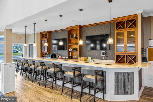 a view of a lake with houses