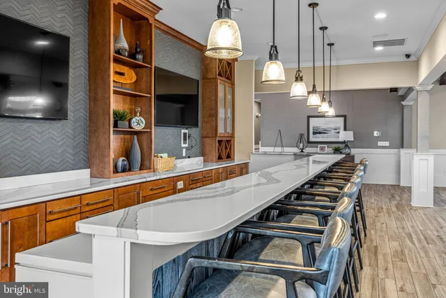 a view of a lake with houses