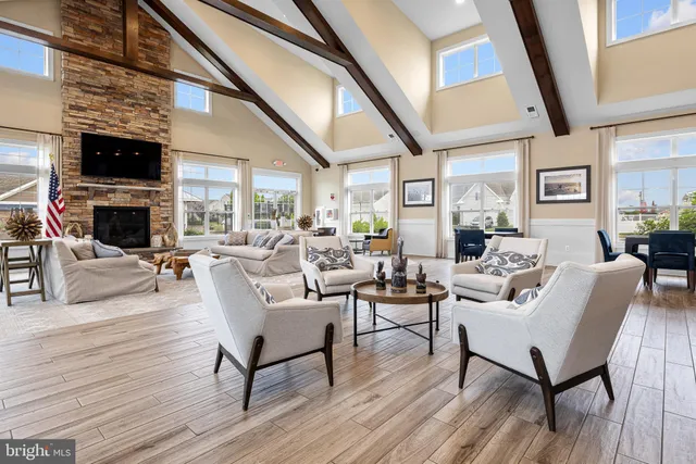 a view of a swimming pool and an outdoor space