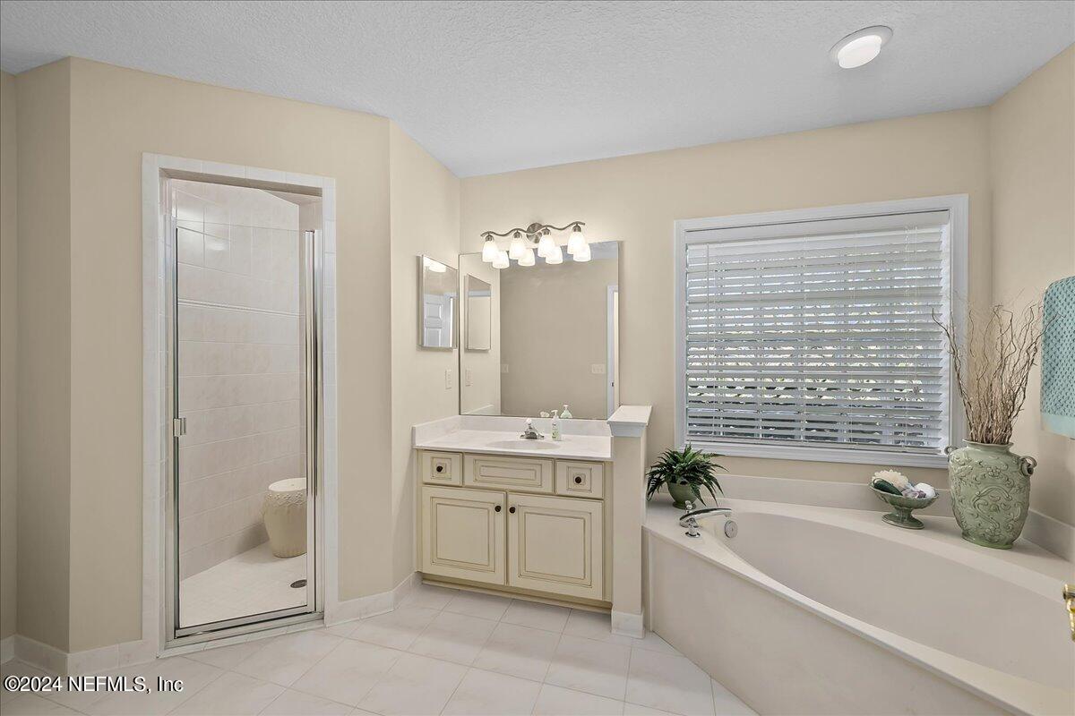 10285 Hamlet Glen Drive Jacksonville, FL 32221 - Photo 15 of 26 a bathroom with a tub sink shower and mirror