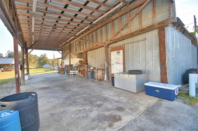 a view of porch with seating space