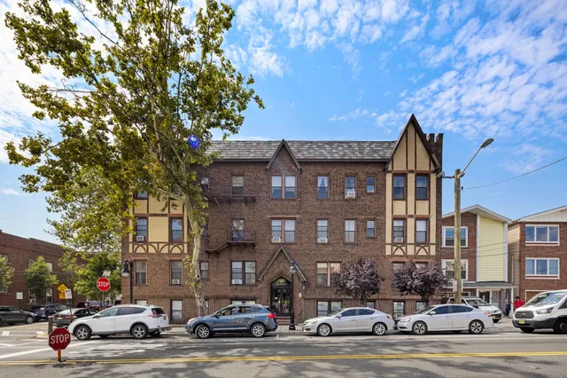 a car parked in front of a building