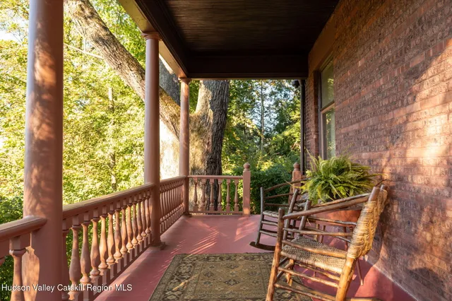 a front view of a house with balcony