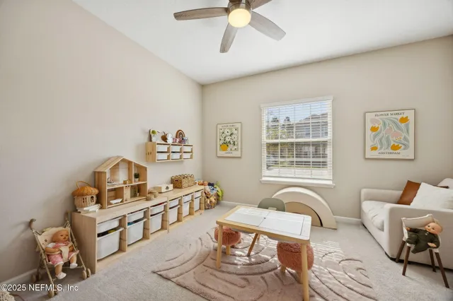 a living room with furniture