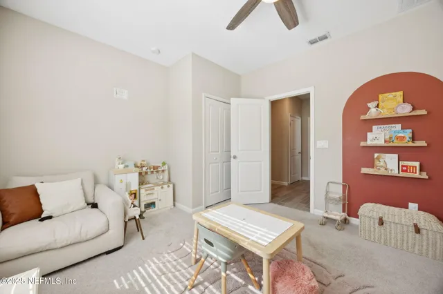 a living room with furniture