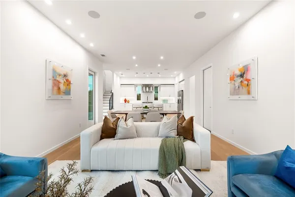 a living room with furniture and a couch