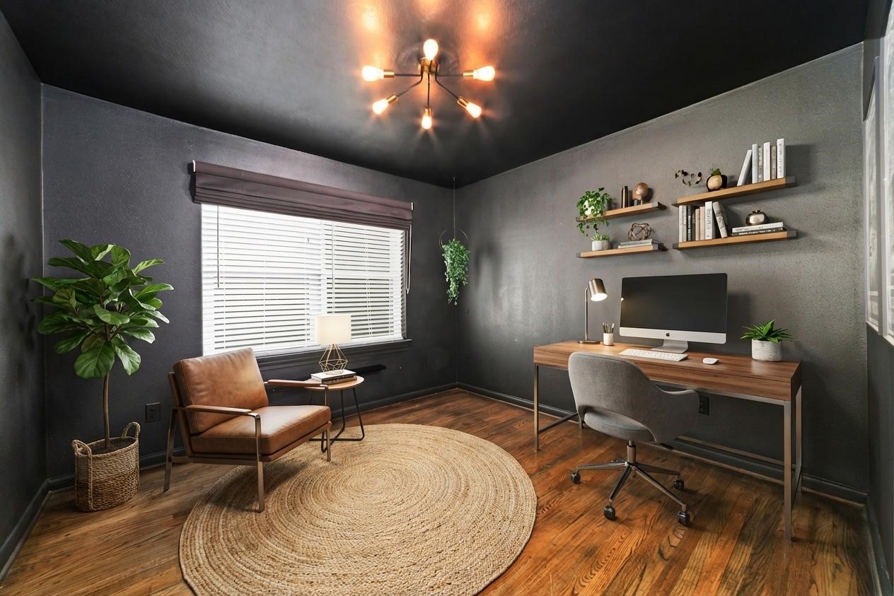 10607 Chimney Rock Road Houston, TX 77096 - Photo 30 of 35 Moody, focused, and dialed in. The kind of workspace that makes you actually want to get things done.