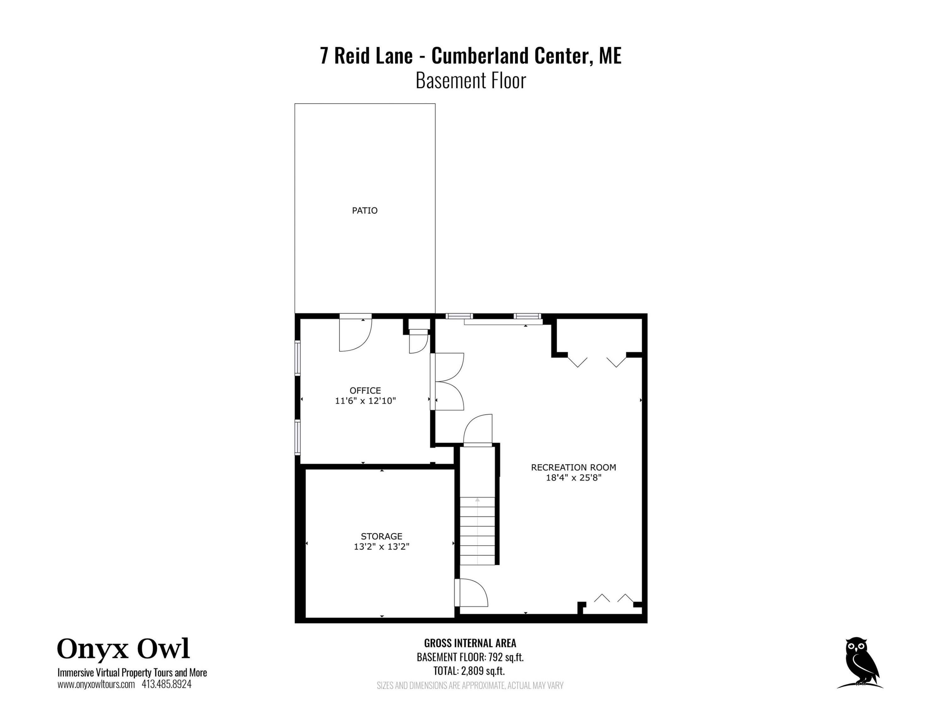 7 Reid Lane Cumberland, ME 04021 - Photo 32 of 32 Basement Floorplan