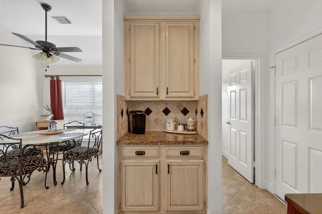 a view of a a dining area with furniture