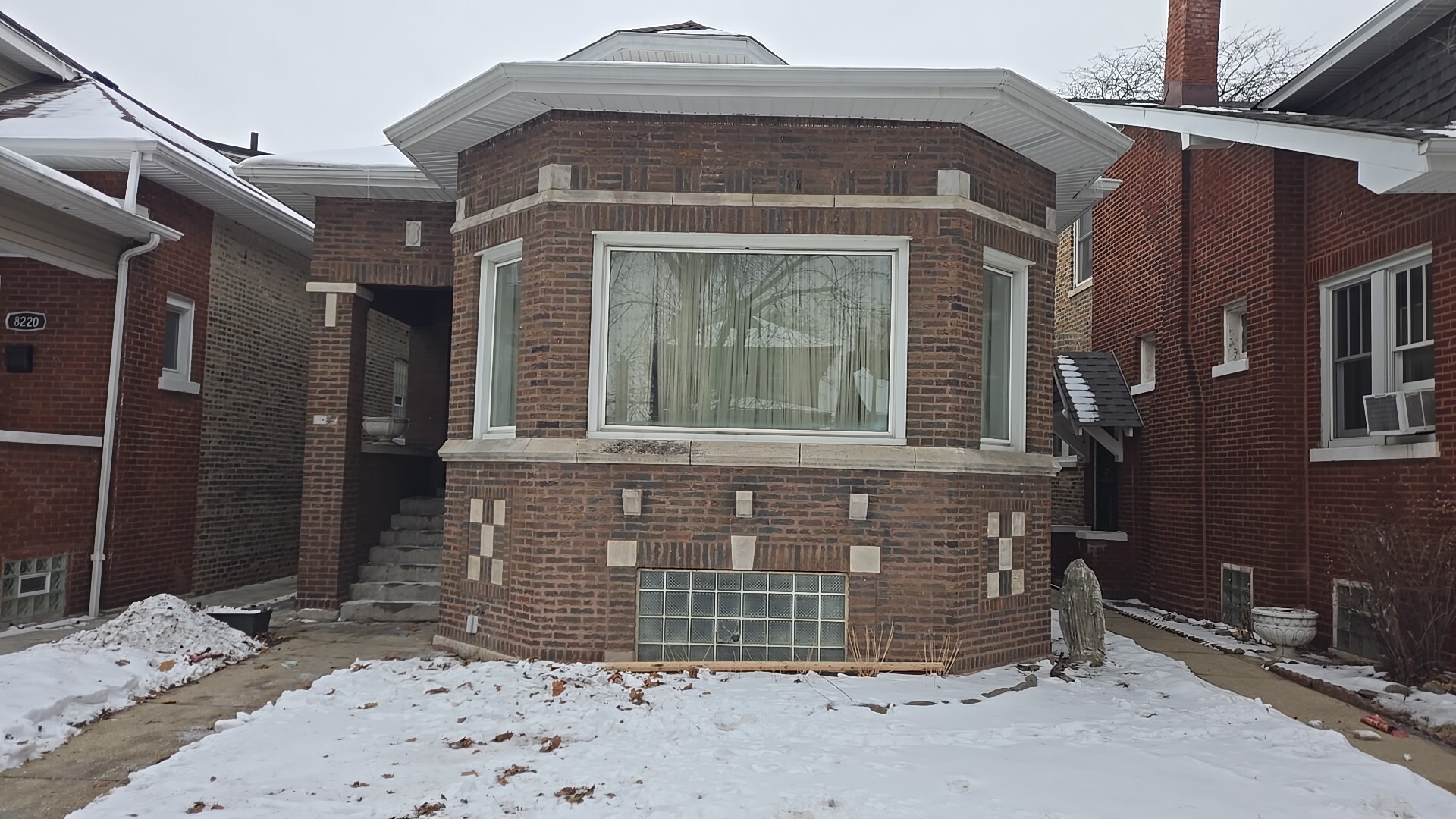 a front view of a house