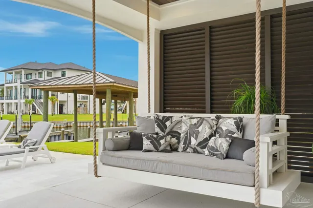 a view of a terrace with sky view