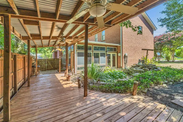 a house view with a garden space