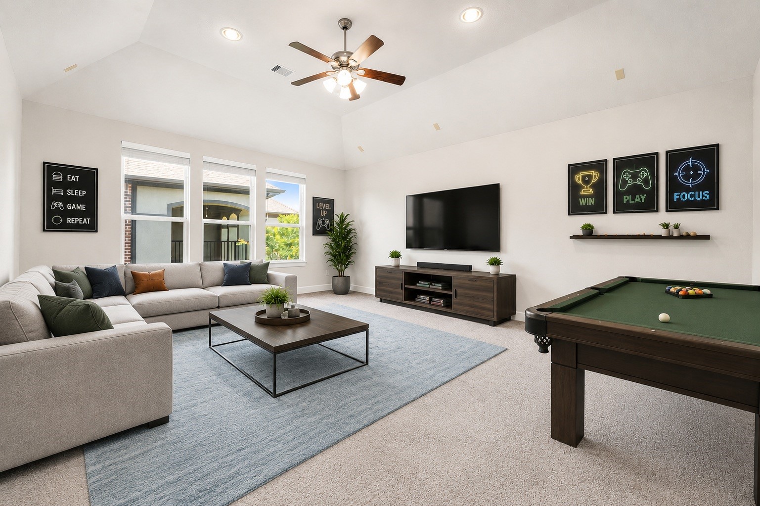 3622 Sage Hollow Drive Spring, TX 77386 - Photo 26 of 46 The second-story game room serves as a phenomenal secondary living zone, custom pre-wired for a five-speaker surround sound theater package. Virtually staged.