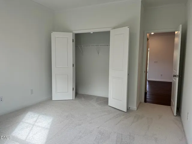 an empty room with closet