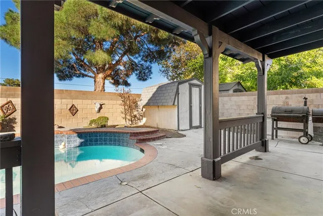 a view of a porch with furniture
