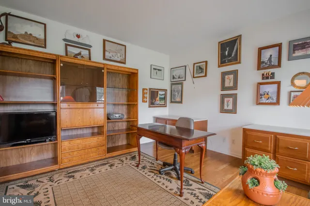 a room with furniture wall paintings and a window