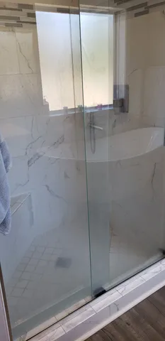 a bathroom with a shower